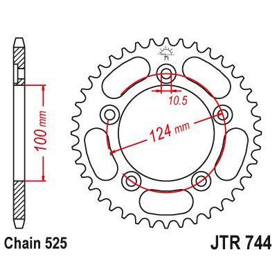 Load image into Gallery viewer, JT Sprockets Rear Steel Sprocket 36 Tooth 36T 525 Chain JTR744.36
