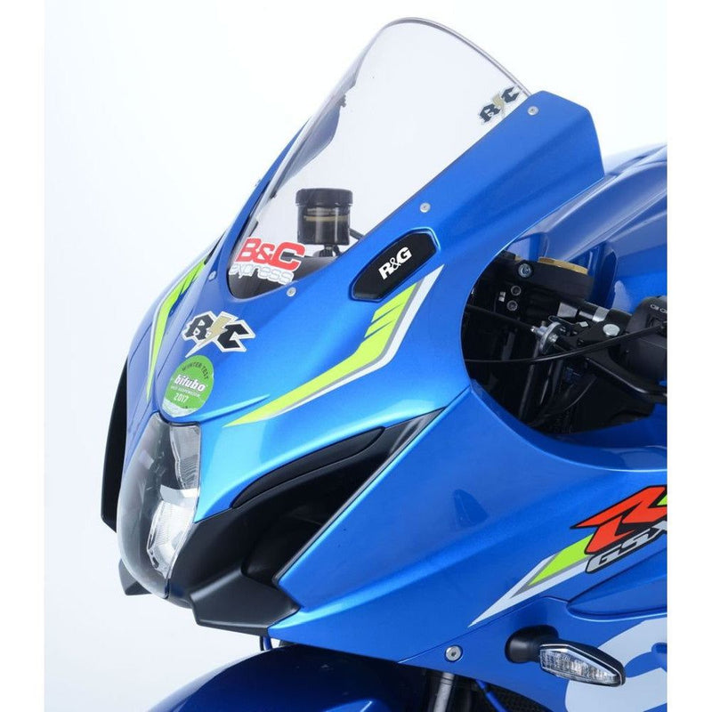 Load image into Gallery viewer, R&amp;G Racing Black Mirror Delete Blanking Plates For 2017-2018 Suzuki GSXR1000
