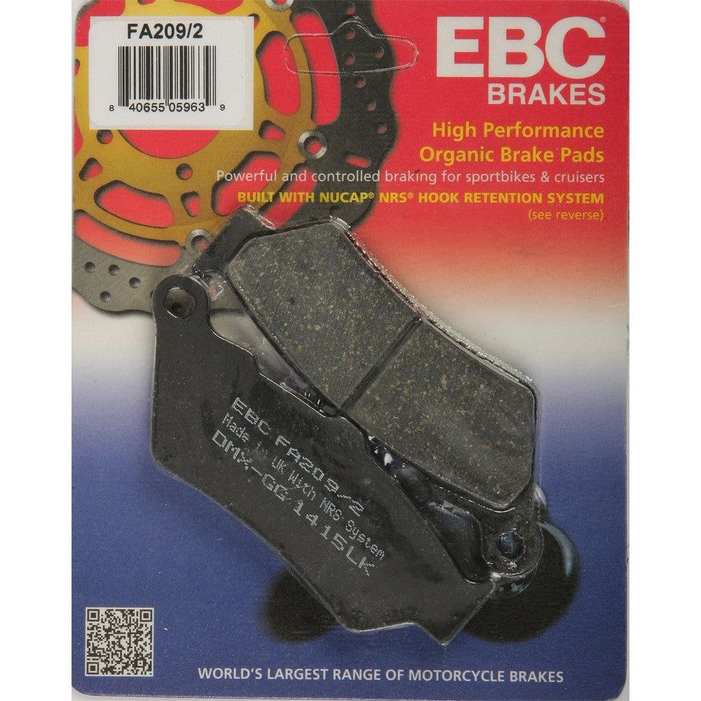 EBC 1 Pair FA Series Organic Replacement Brake Pads MPN FA209/2