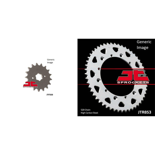 JT SPROCKETS Front and Rear Steel Sprocket Kit for OffRoad YAMAHA DT400 1977