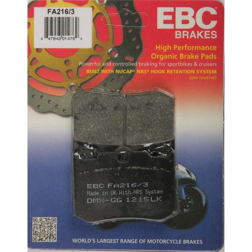 EBC 1 Pair FA Series Organic Replacement Brake Pads MPN FA216/3