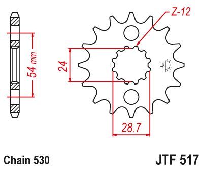 Load image into Gallery viewer, JT Sprockets Front Steel Countershaft Sprocket 17 Tooth 17T 530 Chain JTF517.17
