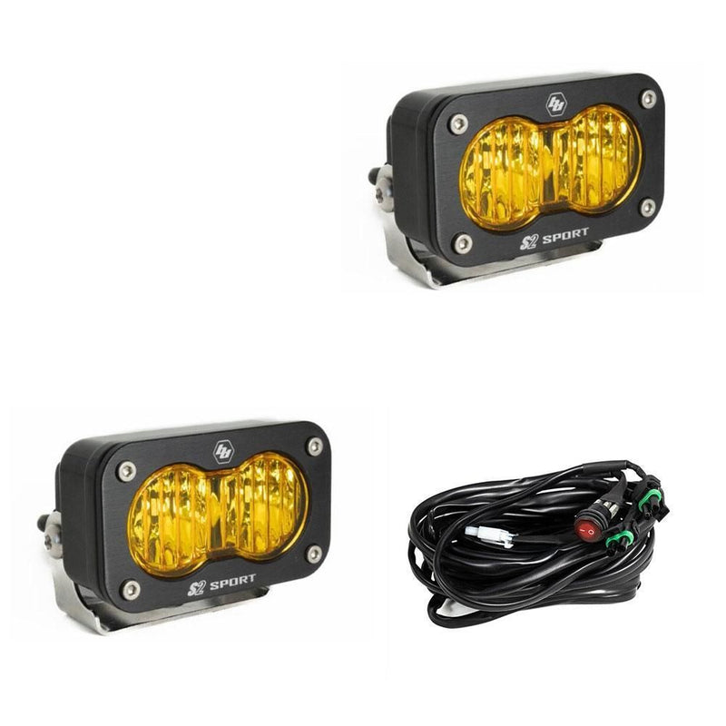 Load image into Gallery viewer, Baja Designs Auxiliary LED Light Pod Pair S2 Sport Series Wide Cornering Pattern Baja Amber Lens Universal 547815
