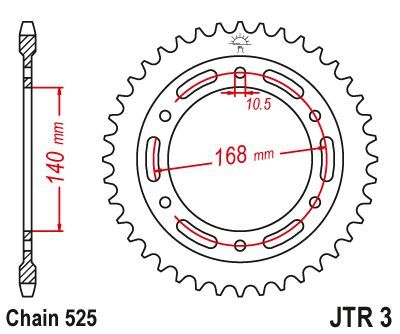 Load image into Gallery viewer, JT Sprockets Rear Steel Sprocket 42 Tooth 42T 525 Chain JTR3.42
