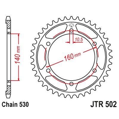 JT Sprockets Rear Steel Sprocket 44 Tooth 44T 530 Chain For Kawasaki Ninja ZX11 ZX1100D D3-D6 1995-1998 JTR502.44