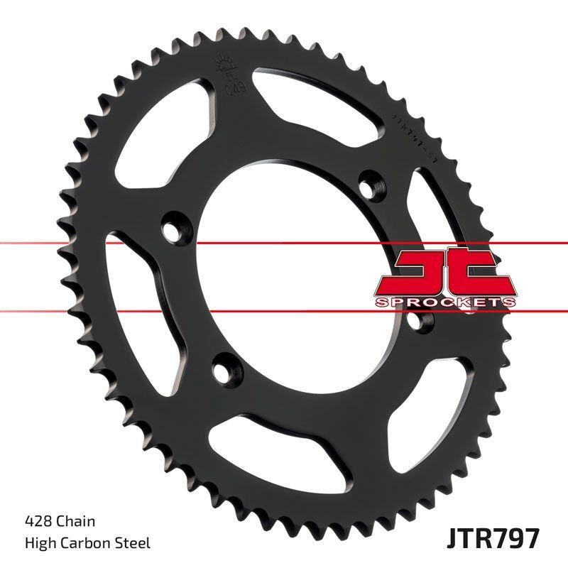 JT Sprockets Rear Steel Sprocket 57 Tooth 57T 428 Chain For Suzuki DRZ125L M1-M4 2021-2024 JTR797.57