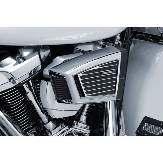 Kuryakyn Chrome Black Hypercharger ES Air Cleaner Classic Faceplate Cover Harley