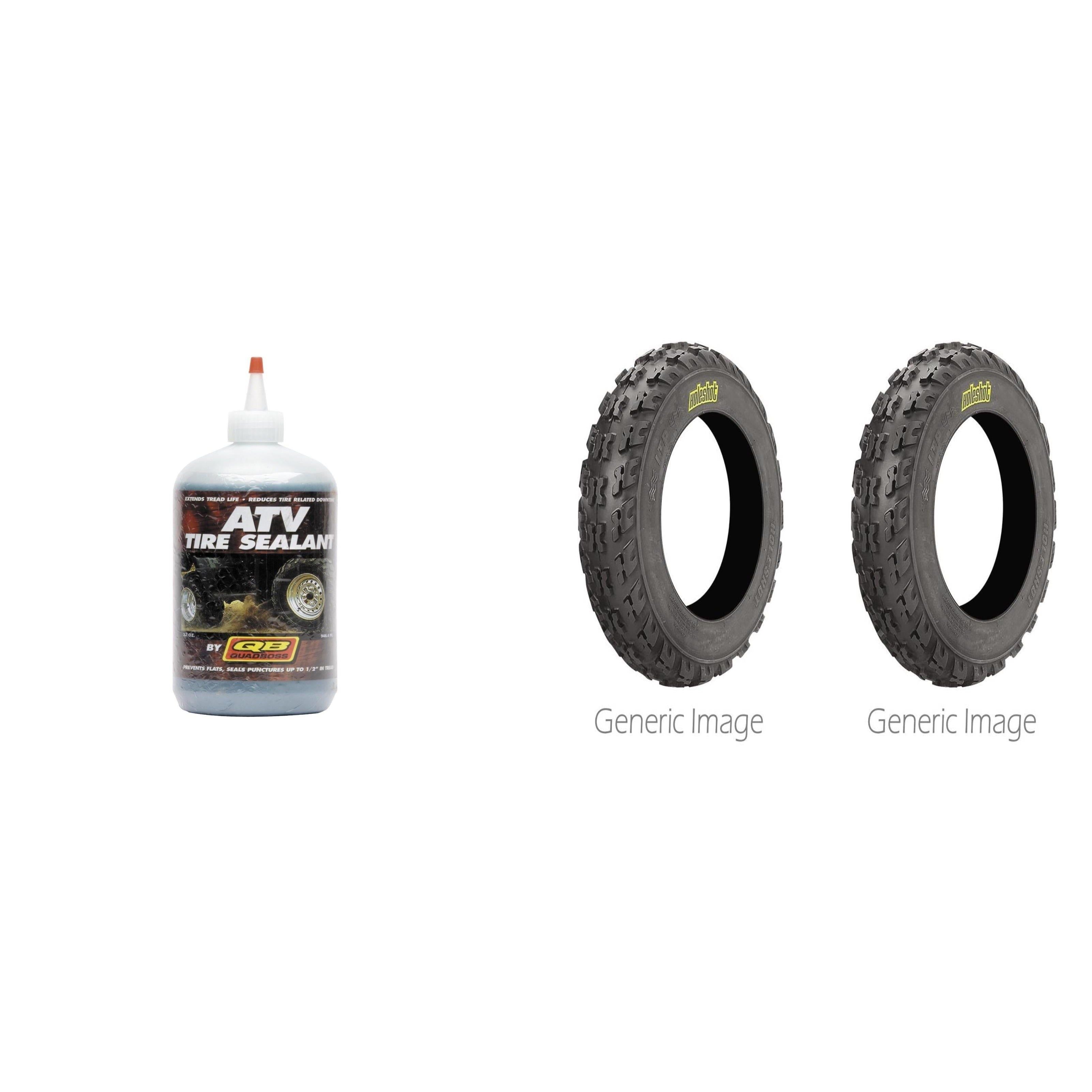 Set of 2 ITP Holeshot H-D Front Tires 22x7-10 6-ply with QUADBOSS Sealant