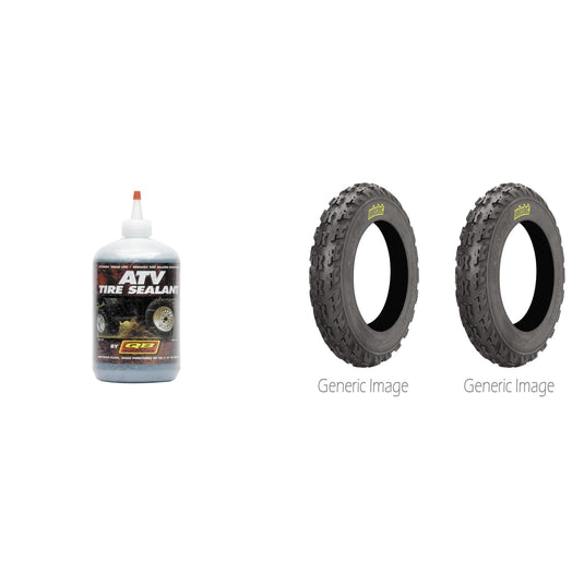 Set of 2 ITP Holeshot H-D Front Tires 22x7-10 6-ply with QUADBOSS Sealant