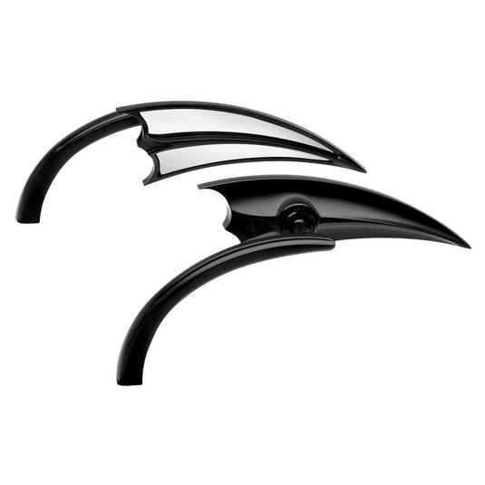 Arlen Ness Micro Black Scoop Left Side Mirror Harley or Metric EACH New
