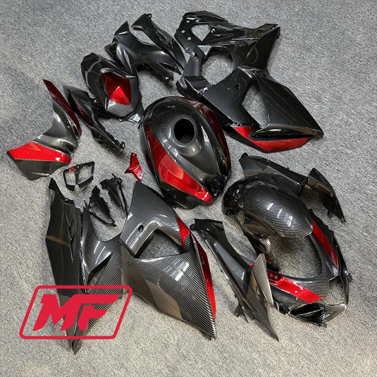 Monster Fairings Full Kit Suzuki GSXR1000 09-16 Red Carbon Fiber Style + Windshield + Gas Tank Cover