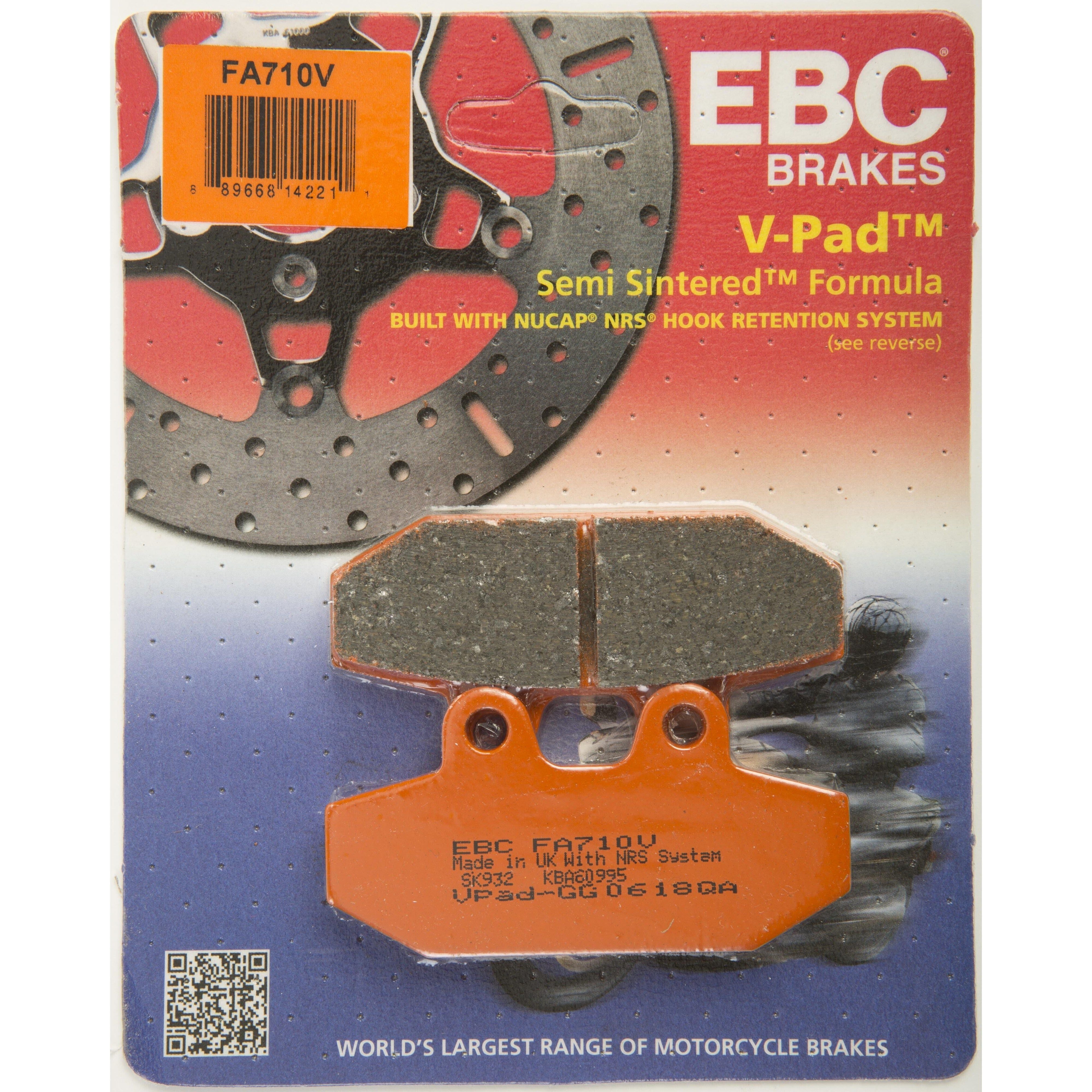 EBC 1 Pair V-Pad Semi-Sintered Touring Brake Pads MPN FA710V
