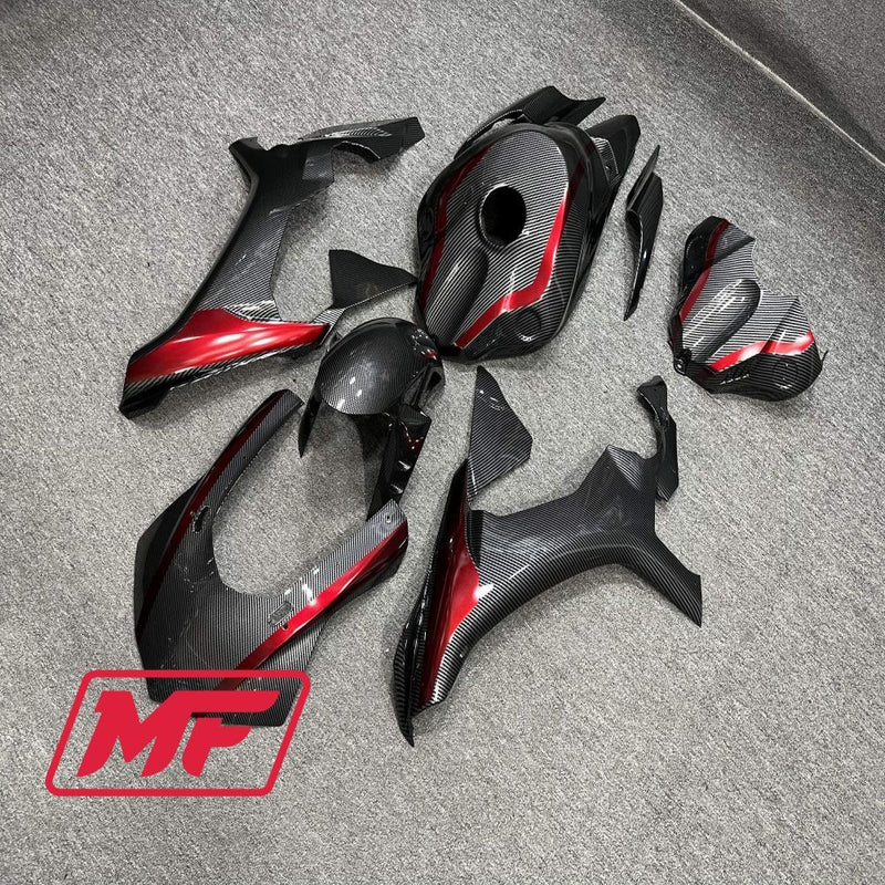 Load image into Gallery viewer, Monster Fairings Full Kit Yamaha R1 15-19 Red Carbon Fiber Style + Windshield + Gas Tank Cover
