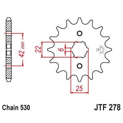 Load image into Gallery viewer, JT Sprockets Front Steel Countershaft Sprocket 16 Tooth 16T 530 Chain JTF278.16
