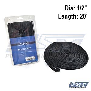 Load image into Gallery viewer, WSM 1/2'' x 20' Nylon Black Dock Line 1000-1220BK
