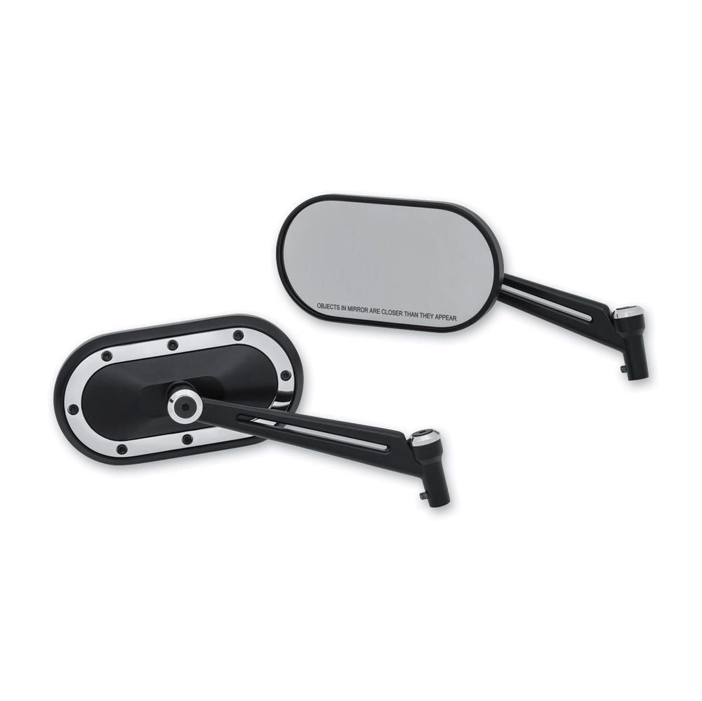Kuryakyn Black Chrome Heavy Industry Mirrors Pair Motorcycle Harley Indian 1766