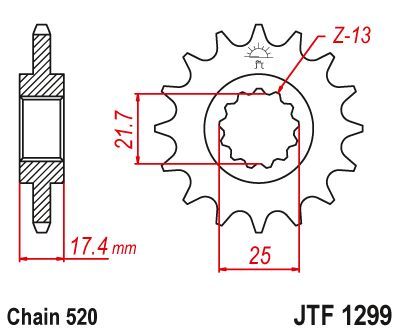 Load image into Gallery viewer, JT Sprockets Front Steel Sprocket 14 Tooth 14T 520 Chain JTF1299.14
