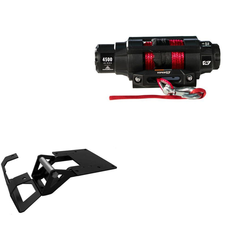 Load image into Gallery viewer, Viper 4500lbs V3 Winch Red Rope With Mount For Polaris RZR XP 900 2011-2014
