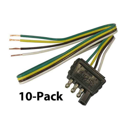 10 Pack of 18 Inch 4-Flat Trailer End Plug