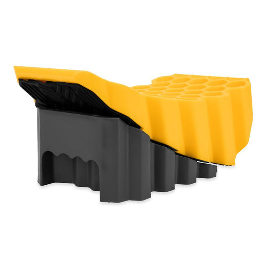 Curved Camper/RV Leveler & RV Wheel Chock - Heavy-Duty Honeycomb Design - Compatible w/Trailers Up to 30,000 lb - 1-Pack