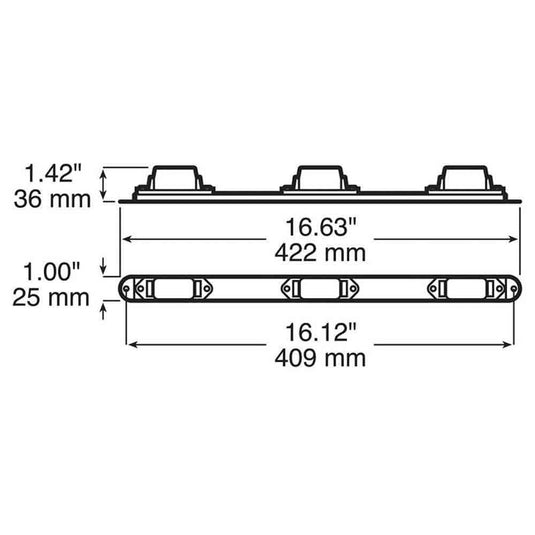 Amber 3-Light Identification Bar