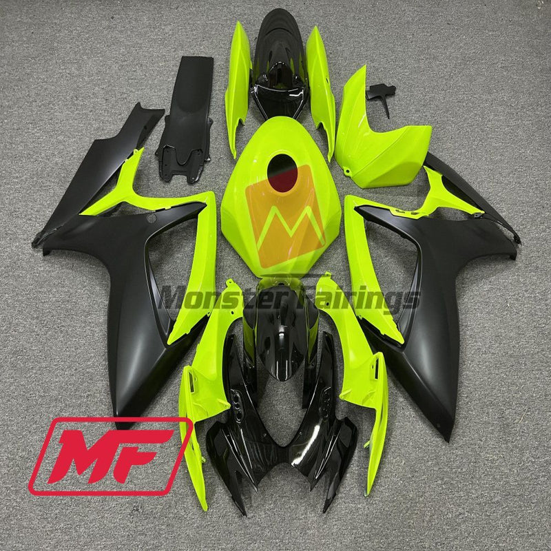 Load image into Gallery viewer, Monster Fairings Full Kit Suzuki GSXR600-750 06-07 Gloss Yellow and Black + Windshield + Gas Tank Cover
