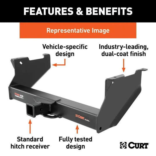 Commercial Duty, 20,000 lb. Class V, 2-1/2" Receiver Hitch fits Chevrolet/GMC Silverado/Sierra HD (no cab and chassis or factory receiver models))