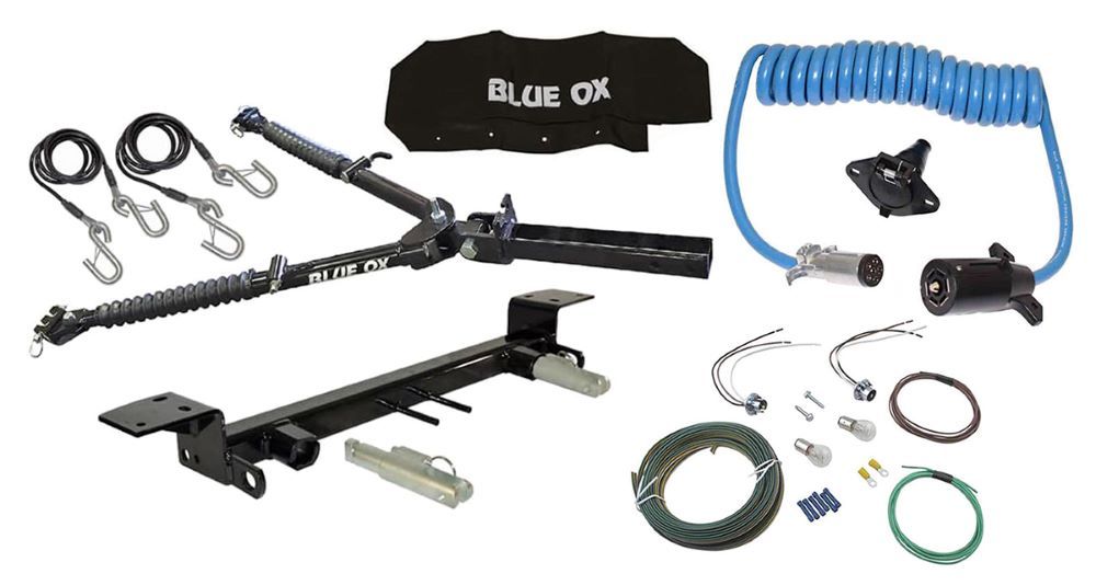 Blue Ox Alpha 2 Tow Bar (6,500 lbs. cap.) & Baseplate Combo fits  Select Jeep Gladiator (Includes Mojave) (Includes ACC) With Towed Vehicle Light Wiring Kit