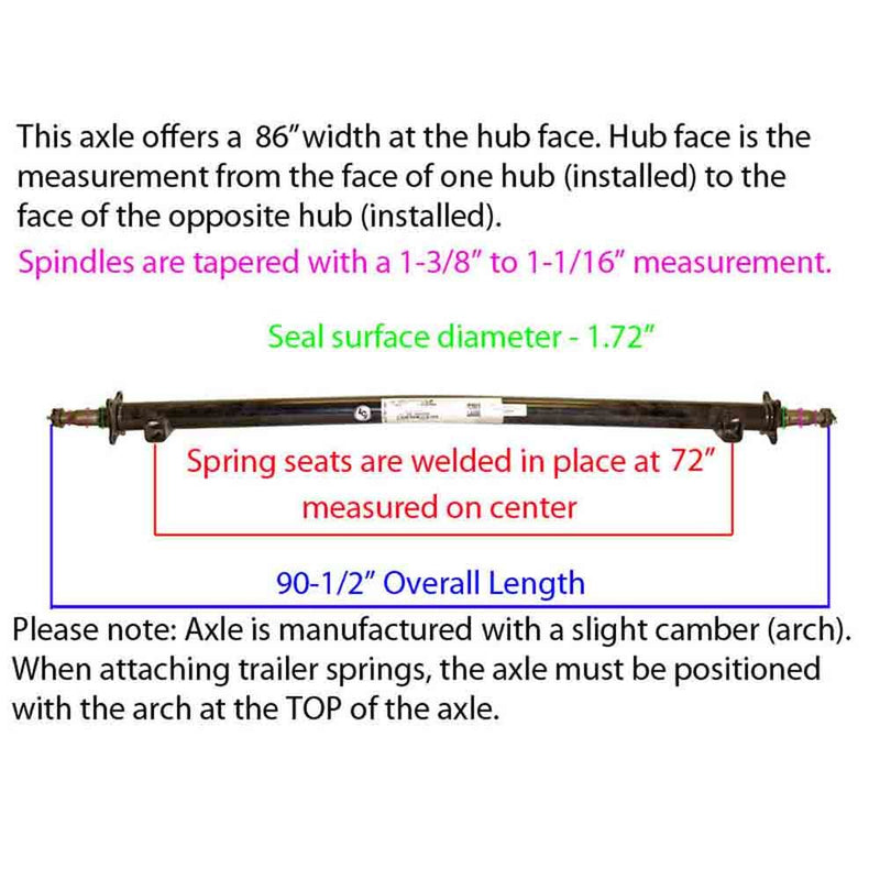 Load image into Gallery viewer, 3,500 lb. Straight Axle Tube with 86 Inch Hub Face
