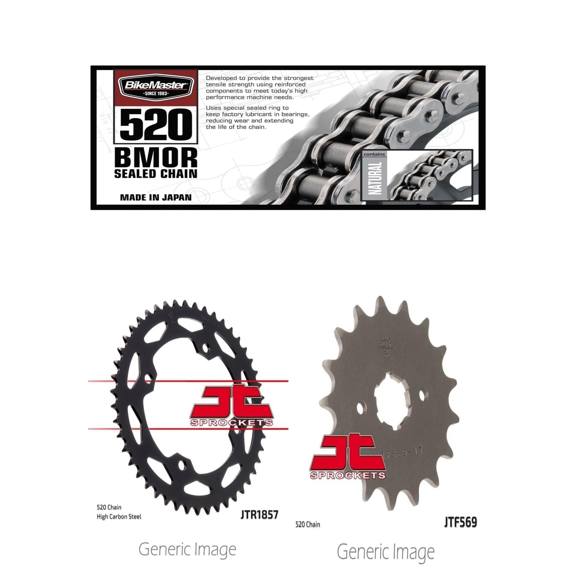 520 BMOR Chain, Front & Rear Sprocket Kit for YAMAHA YFM350R Raptor 2004-2013