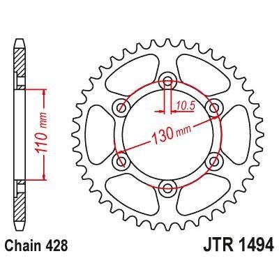 Load image into Gallery viewer, JT Sprockets Front Steel Sprocket 56 Tooth 56T 428 Chain For Kawasaki BX125 AKF,AKFA 125 Ninja 2019 JTR1494.56
