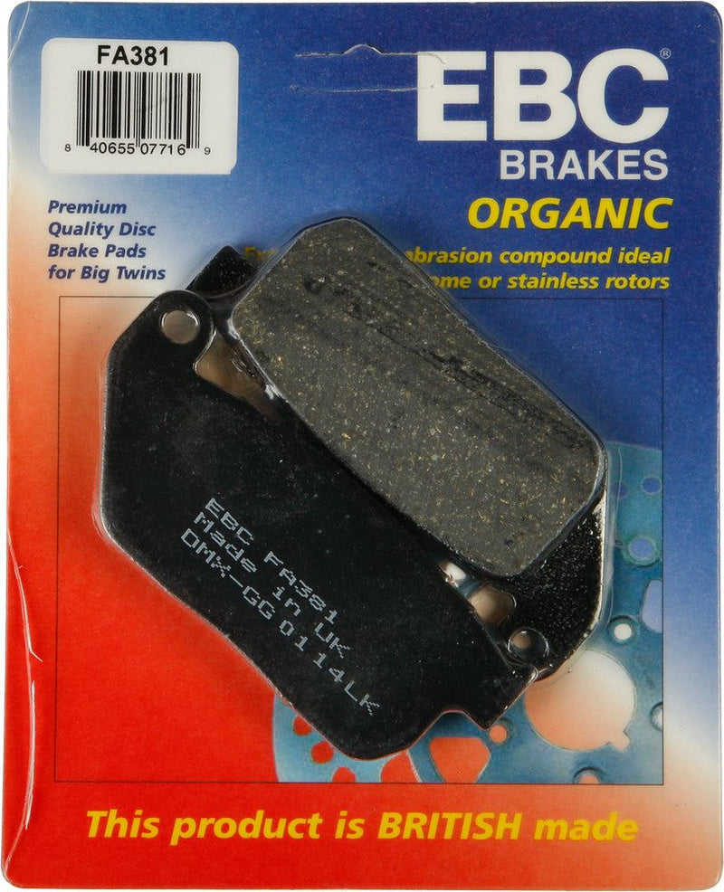 Load image into Gallery viewer, EBC 1 Pair Premium SFA Organic OE Replacement Brake Pads MPN FA381
