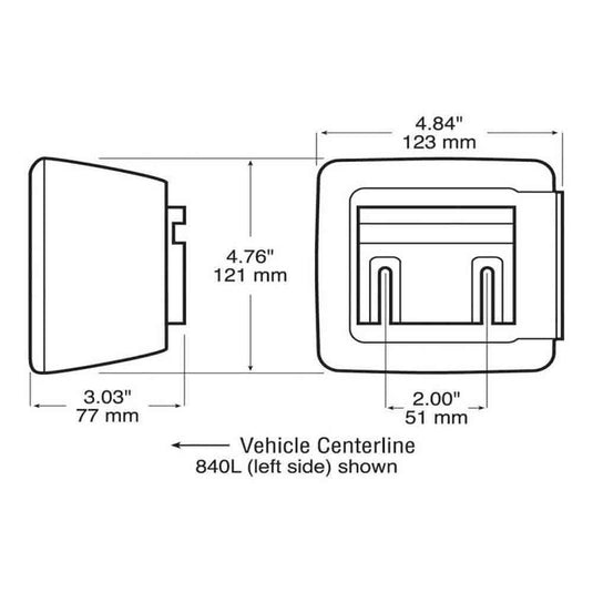 LED Square Trailer Tail Light - Left