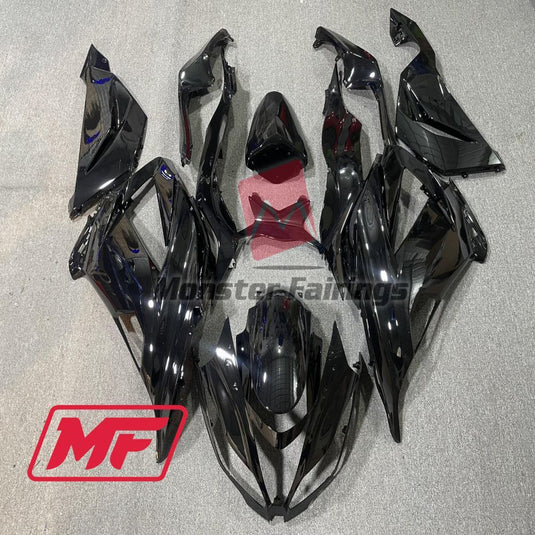 Monster Fairings Full Kit Kawasaki ZX-6R 13-18 Gloss Black + Windshield + Gas Tank Cover