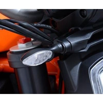 Load image into Gallery viewer, R&amp;G Racing Black Front Indicator Adapter Kit FAP0005BK
