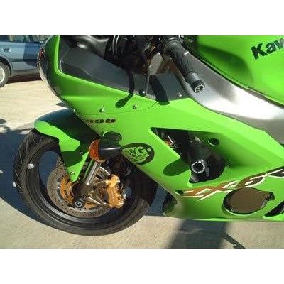 Load image into Gallery viewer, R&amp;G Racing Black Classic Style Crash Protectors For 2003-2004 Kawasaki Ninja ZX6R ZX600F

