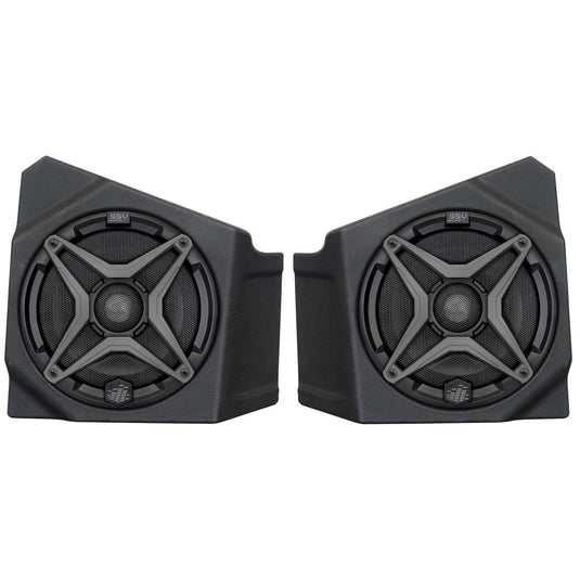 SSV Works Front Kick 6.5" Speaker Pods With Orange Grills For Kawasaki KRF1000 20-22