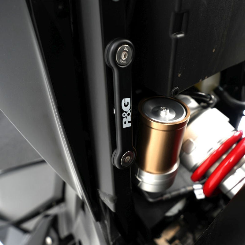 Load image into Gallery viewer, R&amp;G Racing Black Footrest Delete Blanking Plates BLP0107BK
