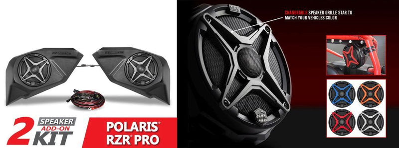 Load image into Gallery viewer, SSV Works Rear 6.5&quot; Add On Speaker Pods With Grey Grills For Polaris RZR Pro 20-22
