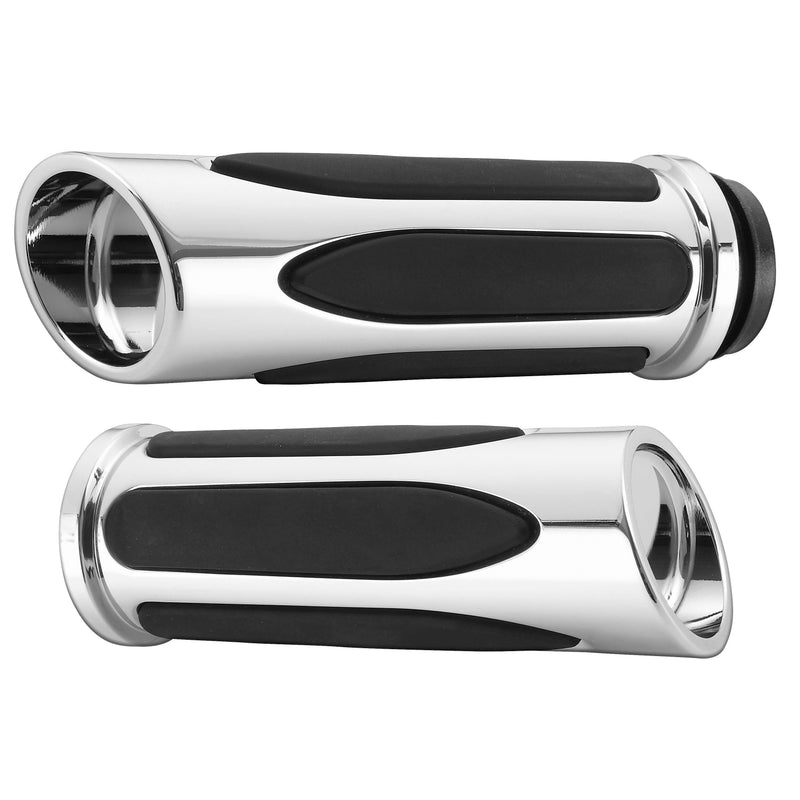 Load image into Gallery viewer, Arlen Ness Chrome Deep Cut Comfort Hand Grips for Harley Cable FXD ST FLH XL

