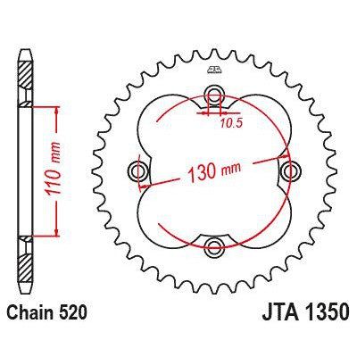 JT Sprockets Rear Racelite Aluminum Race Sprocket Black 39 Tooth 39T 520 Chain