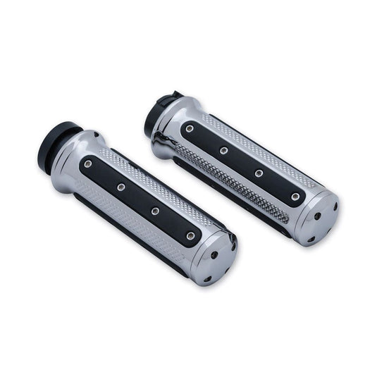 Kuryakyn Chrome Heavy Industry Grips Electronic Throttle Wire Harley Touring TBW