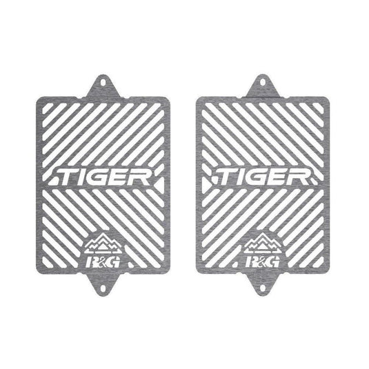R&G Racing Stainless Steel Branded Radiator Guard For 2021-2024 Triumph Tiger 850 Sport