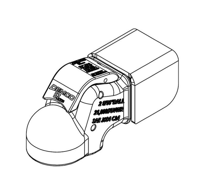 Demco EZ-Latch 2-5/16 Inch Weld-on Trailer Coupler fits 3 inch Wide Channel - Tan Primer Finish