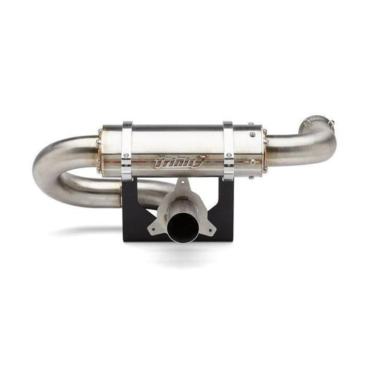 Trinity Racing Stage 5 Center Exit Slip On Exhaust Brushed Stainless Steel Muffler