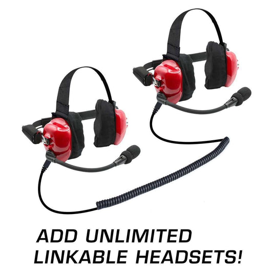 Rugged Radios BUNDLE - H80 Track Talk Linkable Intercom Headset with NITRO BEE XTREME UHF Race Receiver and Carry Bag H80-FAN