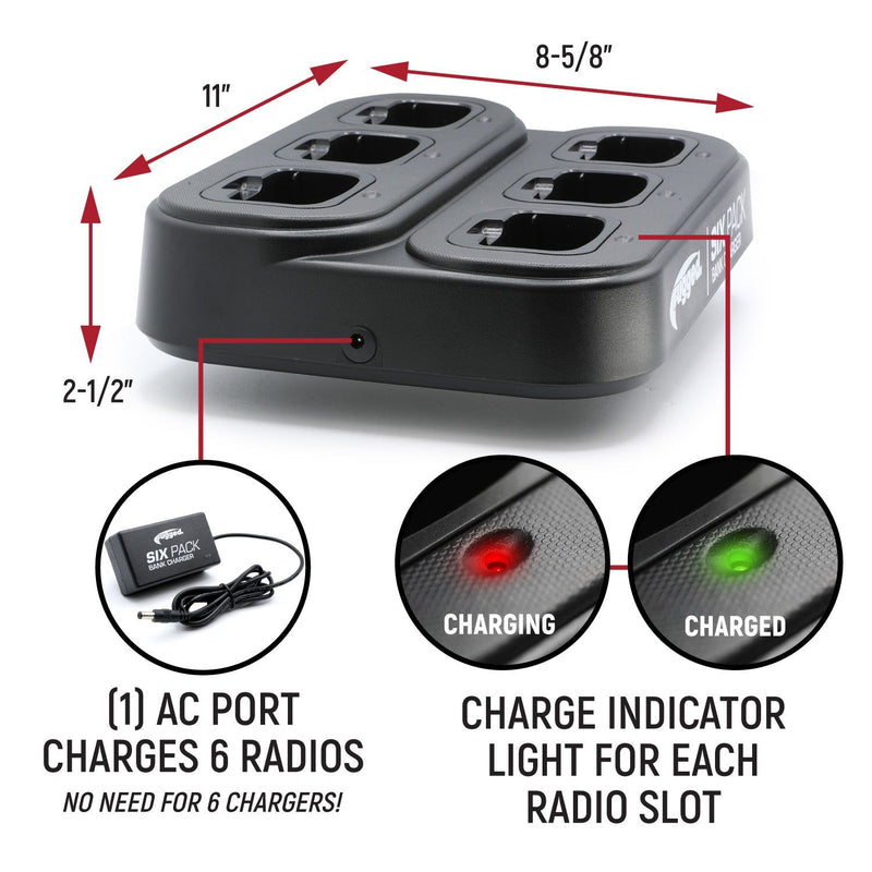 Load image into Gallery viewer, GMRS Handheld Radio and 6-Pack Bank Charger Bundle
