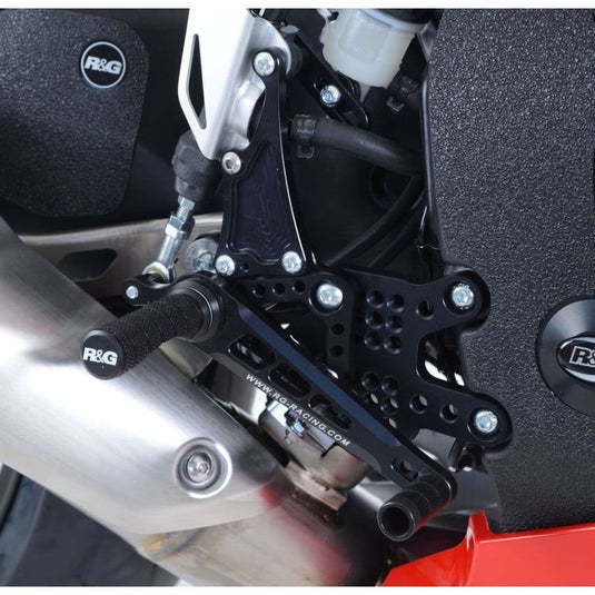 R&G Racing Black Adjustable Rearsets For 2009-2014 BMW HP4 ABS