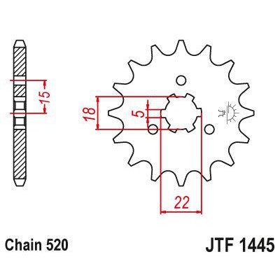 JT Sprockets Front Steel Countershaft Sprocket 11 Tooth 11T 520 Chain