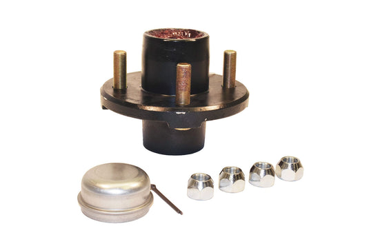 Pre-Grease-Packed Trailer Hub Assembly - 4 On 4" Bolt Circle, 1,250lb Capacity For 1"  Straight Spindles
